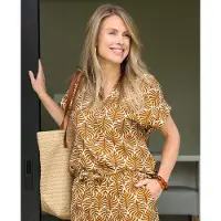 Je m'appelle Blouse Lola | Camel/Ecru Camel/Ecru Maat S