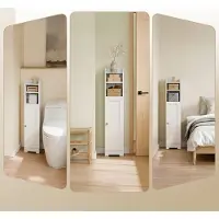 SoBuy Badkamerkast - Kolomkast met Planken - Wit MDF - Staand Model