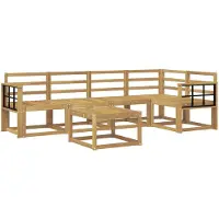 vidaXL Buiten bank set 6 st Wit Massief Acacia Hout