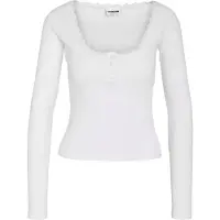 Noisy May shirt met lange mouwen in riblook met kant model 'MAYA'