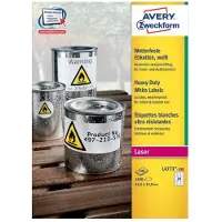 Avery-Zweckform L4773-100 Folie-etiketten 63.5 x 33.9 mm Polyester folie Wit 2400 stuk(s) Permanent hechtend Laser (kleur), Laser (zwart/wit), Kopiëren