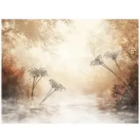WALLARENA - Fotobehang - 300x210 cm - Boho stijl, beige bomen, geschikt voor slaapkamer en woonkamer