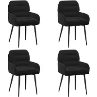 vidaXL Eetstoelen 4 st fluweel Zwart 59 x 59,5 x 90 cm