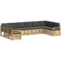 Syfax Buiten bankenset 10 pcs Wit en antracietkleurig