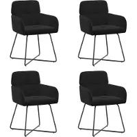 vidaXL Eetstoelen 4 st fluweel Zwart 59 x 56,5 x 86 cm