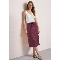 Street One Dames Midirok met elastische tailleband en print - Pink - 32