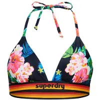 Superdry Dames Triangel bikinitop met marine vintage logo (XS), Blauw, Strandkleding, Gerecycled polyester, Duurzaam, Marin W3010359A