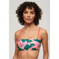 Superdry Dames Tropisch roze bandeau bikinitopje (M), Strandkleding, Gerecycled polyester, Duurzaam W3010398A