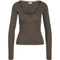 Noisy May shirt met lange mouwen in riblook met kant model 'MAYA'
