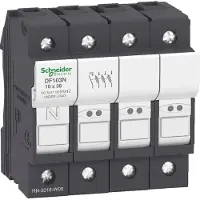 Schneider Electric 3-Fase Plus Neutraal 32A Zekeringhouder 10x38mm TeSys - DF103N [3 Stuks]