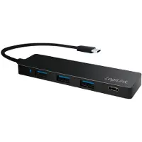 Logilink UA0311 UA0311 USB-hub 4 poorten USB-A USB 3.1 Gen1 5 GBit/s Met USB-C stekker Zwart