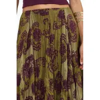 Busem Hoge Taille Paisley Chiffon Maxi Rok