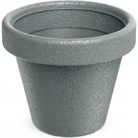 Prosperplast Origina Serie - Ronde Plastic Bloempot - Grijs - 23,8 cm - Schok- en Weerbestendig