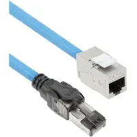 ACT Blauw 85 meter S/FTP CAT6A B2ca PoE++ 100W solid prefab installatiekabel, RJ45 male – female