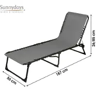 Urban Living "LE PLAYA" – SET VAN 2 LIGBEDDEN GRIJS ANTRACIET 187X56XH26/85CM