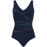 Sunmarin Dames Chloorbestendig Badpak 12101 Dark Navy | Voorgevormde Cups | Lage Rug | Sportief & Comfortabel - 46D