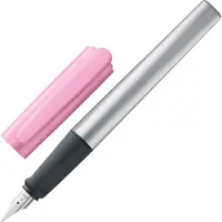 Lamy nexx rose vulpen - met antislip grip & gepolijnde stalen penpunt voor linkshandigen (LH) in schrijfdikte Medium - driehoekige aluminium behuizing - inclusief T 10 blauwe inktpatroon