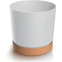Prosperplast Ronde witte bloempot van Tubo met schotel, 10,8 cm