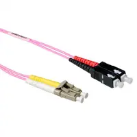 ACT 2 meter LSZH Multimode 50/125 OM4 glasvezel patchkabel duplex met LC en SC connectoren