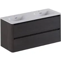 Thebalux Exclusief Sunny greeploze badmeubelset 120cm met afgeronde zijdes eiken donker