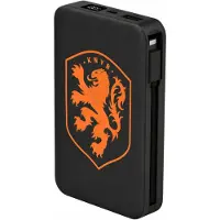 Accezz Powerbank met Geïntegreerde Kabels 10.000 mAh - Quick Charge en Power Delivery - Oranje Leeuw - Zwart
