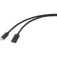 Renkforce RF-4755222 USB-kabel USB 3.2 Gen2 USB-C stekker, USB-C bus 2.00 m Zwart PVC-mantel