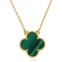 Cavill - Zilveren Ketting met 1,605 ct Malachiet Fancy Cut - 925 Sterling Zilver Verguld - Verstelbare Elegante Ketting Dames Met Groene Steen Congo