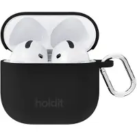 Holdit Solid Silicone Case voor de Apple AirPods 4 - Zwart