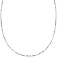 Lucleon New Classics | 2 mm zilverkleurige roestvrijstalen rechthoekige kabelschakelketting