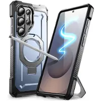Supcase Hoesje Geschikt voor Samsung Galaxy S25 Ultra | Unicorn Beetle Grip | Compatibel met MagSafe / Qi2 | Magnetische Back Cover | Militaire Standaard | Kickstand | Blauw
