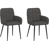 vidaXL Eetstoelen 2 st Kunstleer Zwart 56,5 x 50 x 85 cm