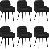 vidaXL Eetstoelen 6 st fluweel Zwart 59 x 59,5 x 90 cm