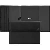 HUGO BOSS Schrijfmappen Double B Conference Folder Black & Gun Zwart