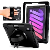 Zagg Rugged Hoes Geschikt voor Apple iPad Air 13 (2024/2025/2026) 360° Draaibare Hoes Zwart