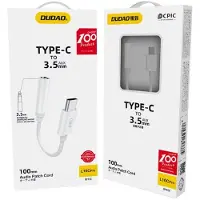 Dudao - USB-C naar Mini Jack 3,5 mm Adapter - Wit - Klein en Duurzaam - Hogekwaliteit Draad