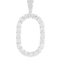 Cavill - Elegante Hanger 925 Sterling Zilver - 3,06 Ct Cambodjaanse Ovale Zirkonen - Rond Prong Zetting - Dames Sieraden