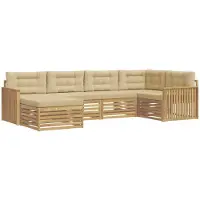 Syfax Buiten bankenset 6 pcs Wit en Beige 327 x 168,5 x 73 cm