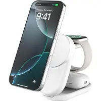 Belkin UltraCharge 3-in-1 MagSafe Draadloze Oplader met Standaard Qi2 25W Zwart