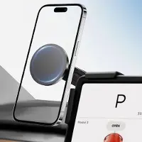Ntech Telefoonhouder Magnetische Houder - Scherm montage Monitor Telefoonhouder voor Tesla Model 3/Y/X/S Telefoonhouder v.o iPhone 16/16 Pro Max/ 15/ 15 Pro/15 Pro max, Samsung S25/S25 Ultra/S24 Ultra /