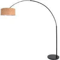 Steinhauer Zwarte booglamp Sparkled Light met kurk kap Ø40cm