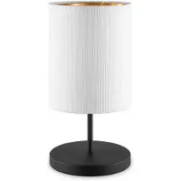 Home Sweet Home Scandinavische stijl Tafellamp - Corduroy Lampenkap - Cilinder - Wit - ø20 x 40 cm - E27 Fitting - Geschikt voor Woonkamers en slaapkamers - Met schakelaar