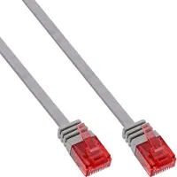 InLine Patchkabel plat, U/UTP, Cat.6, grijs, 10m