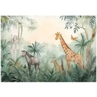 WALLARENA - Fotobehang - 400x280 cm - leuke dieren uit het bos voor de kinderkamer