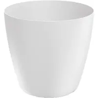 Prosperplast Matwitte plastic bloempot 23,8 x 21,5 cm, gladde deksel, klassieke matte stijl
