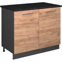 Vicco Wastafelkast Fame-Line, Goudkleurig Eiken/Antraciet, 100 cm, WB Antraciet
