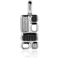 Zinzi Mart Visser by zilveren hanger wit zwart MVH3Z (zonder collier)