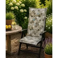 Madison Tuinstoelkussen hoge rug 50x123 cm Grids Natural