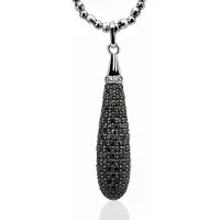 Zinzi - Zilveren Hanger - Pegel - Zirkonia - Zwart (ZIH935Z)