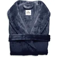 Zo! Home Badjas Cara Navy Blue - 100% Polyester - Maat S