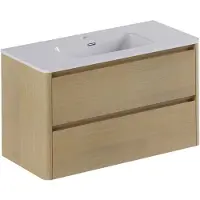 Thebalux Exclusief Sunny greeploze badmeubelset 100cm met afgeronde zijdes eiken licht